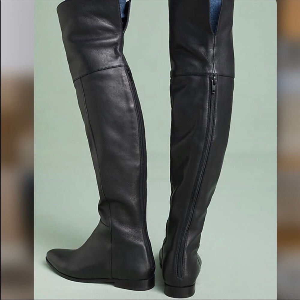 Black leather Over the Knee Boots - 8.5